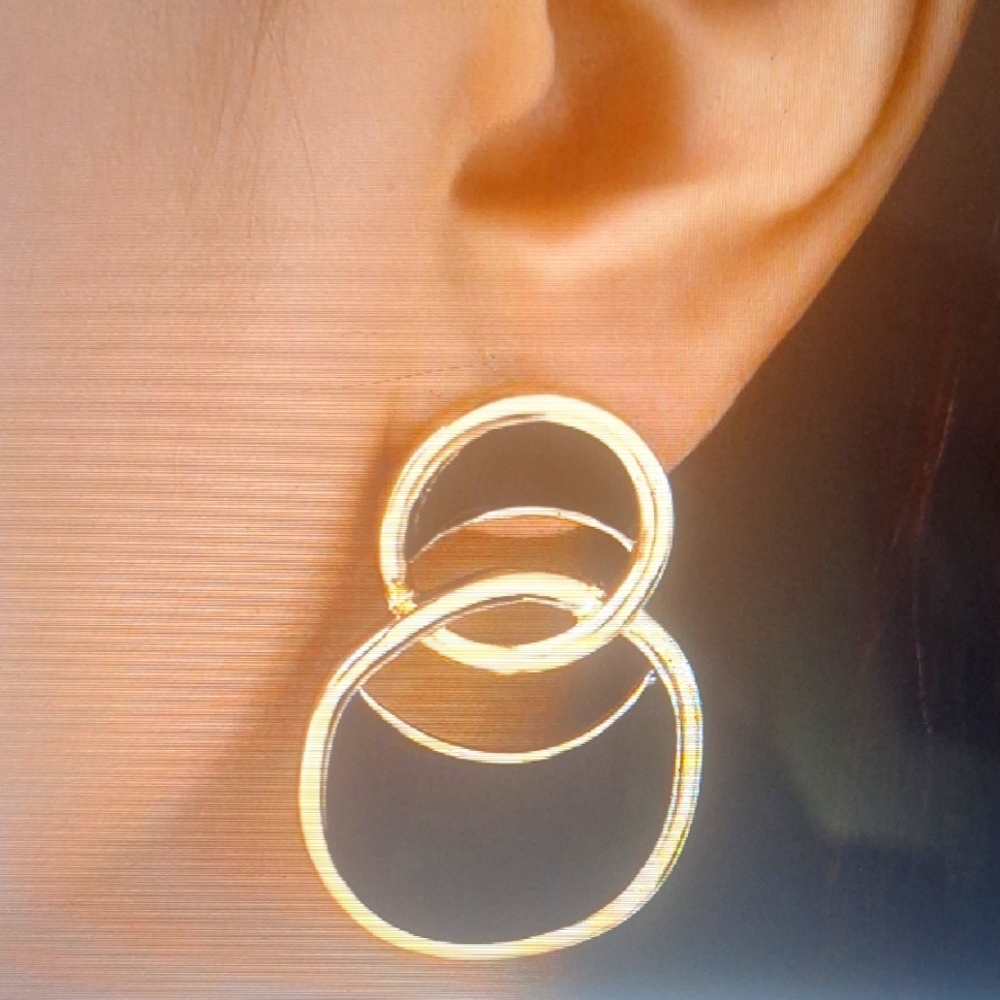 Elegant Gold Double Hoop Earrings